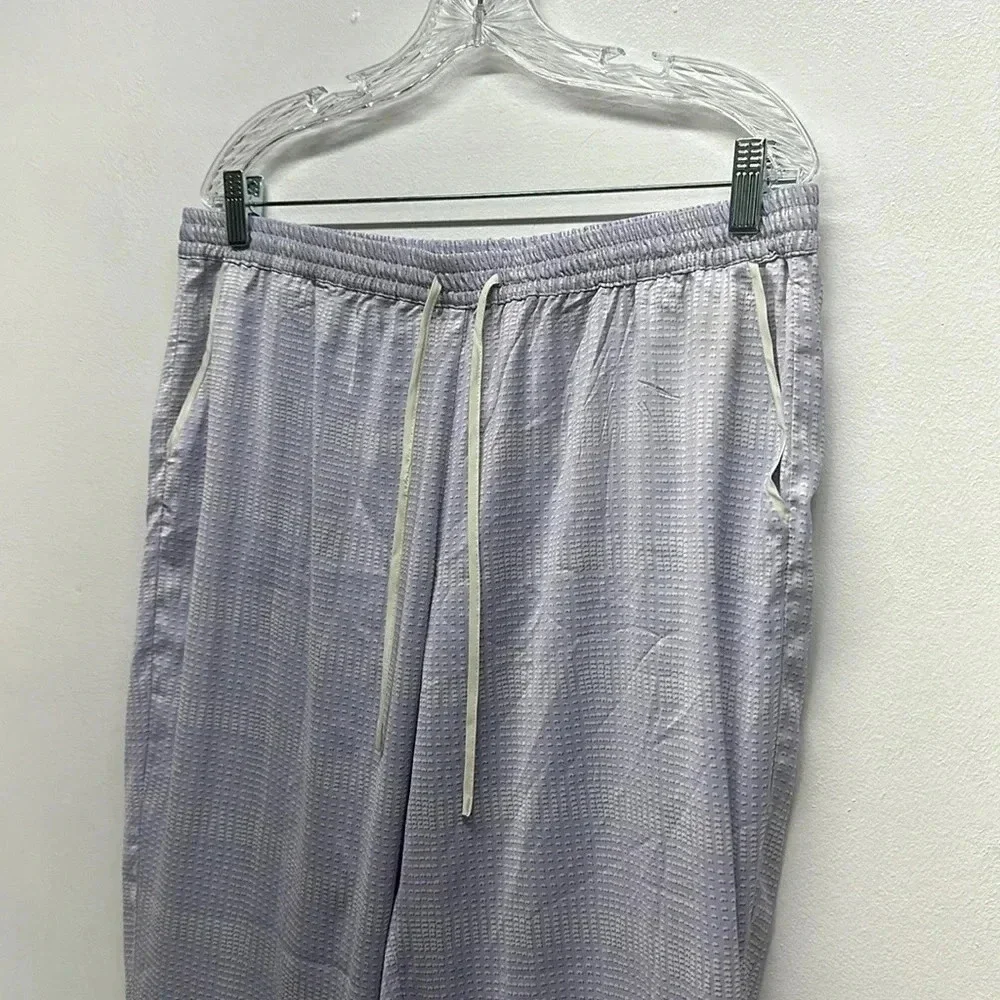 Summersalt Palazzo Pants Wide Leg Elastic Stretch Waist Pant Purple White Medium
